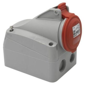 Toma sobrepuesta trifásica 3 polos + tierra 16A/415V Legrand (Roja)