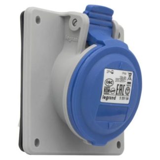 Toma semiempotrable monofásica 2 polos + tierra 16A/250V Legrand (Azul)