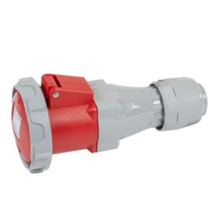 Toma extensión trifásico 3 polos + tierra 63A/415V Legrand (Rojo)